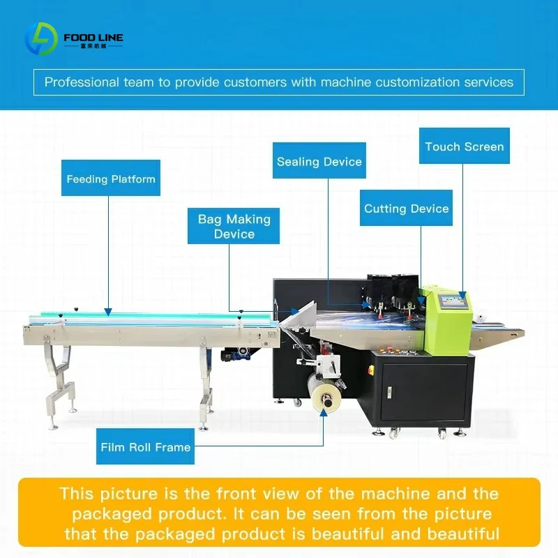 Customized horizontal flow spaghetti packaging machine auto weighing dry noodle vermicelli packing equipment factory price