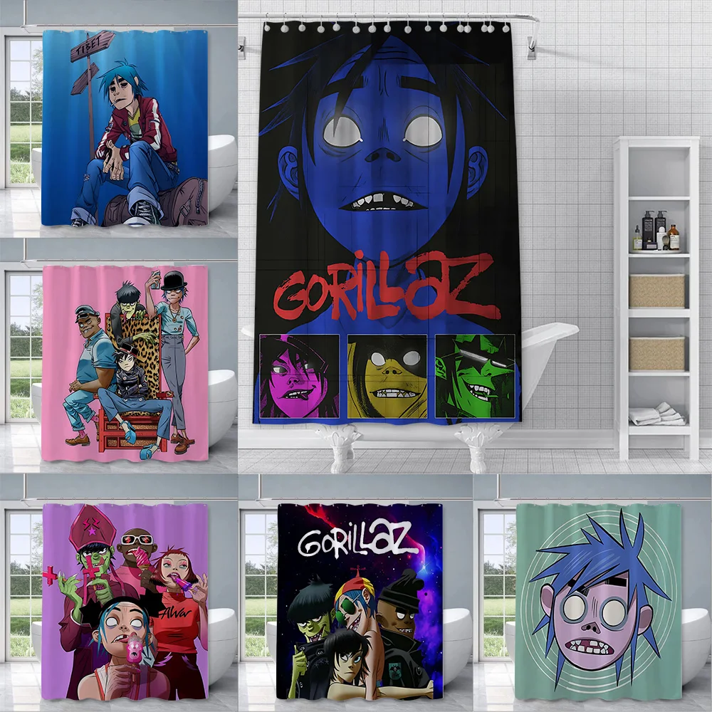 

Musife Custom Gorillaz Shower Curtain Waterproof Polyester Fabric Paint Bath Curtains Home Bathroom Decor Curtain With Hook