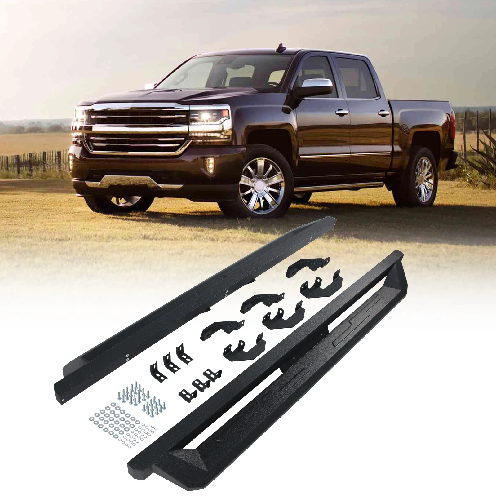 Running Boards for 19-23 Silverado/Sierra 1500 Crew Cab 20-24 2500HD 3500HD