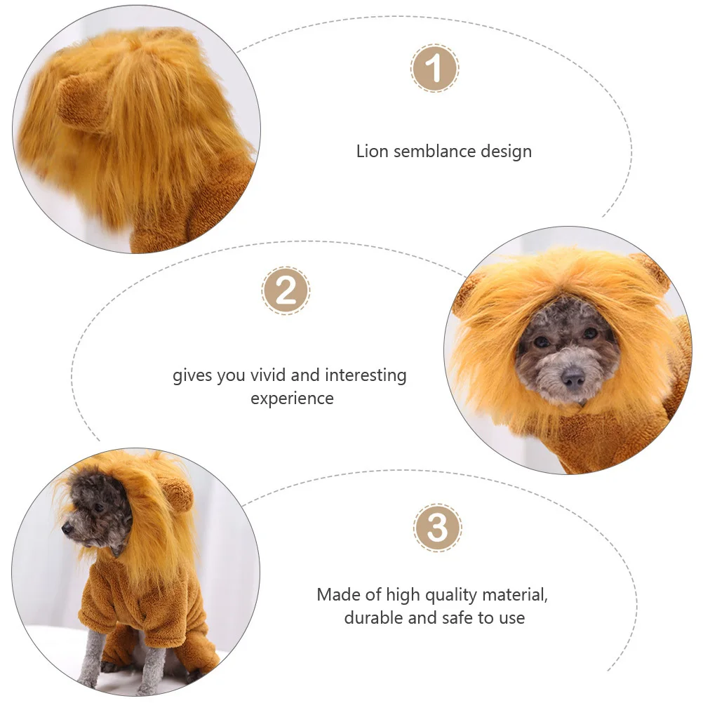 

1pc Lion Costume For Dogs, Halloween Pet Costume, Durable Dog Clothes, Fashionable Pet Supplies, Cute Animal Outfit