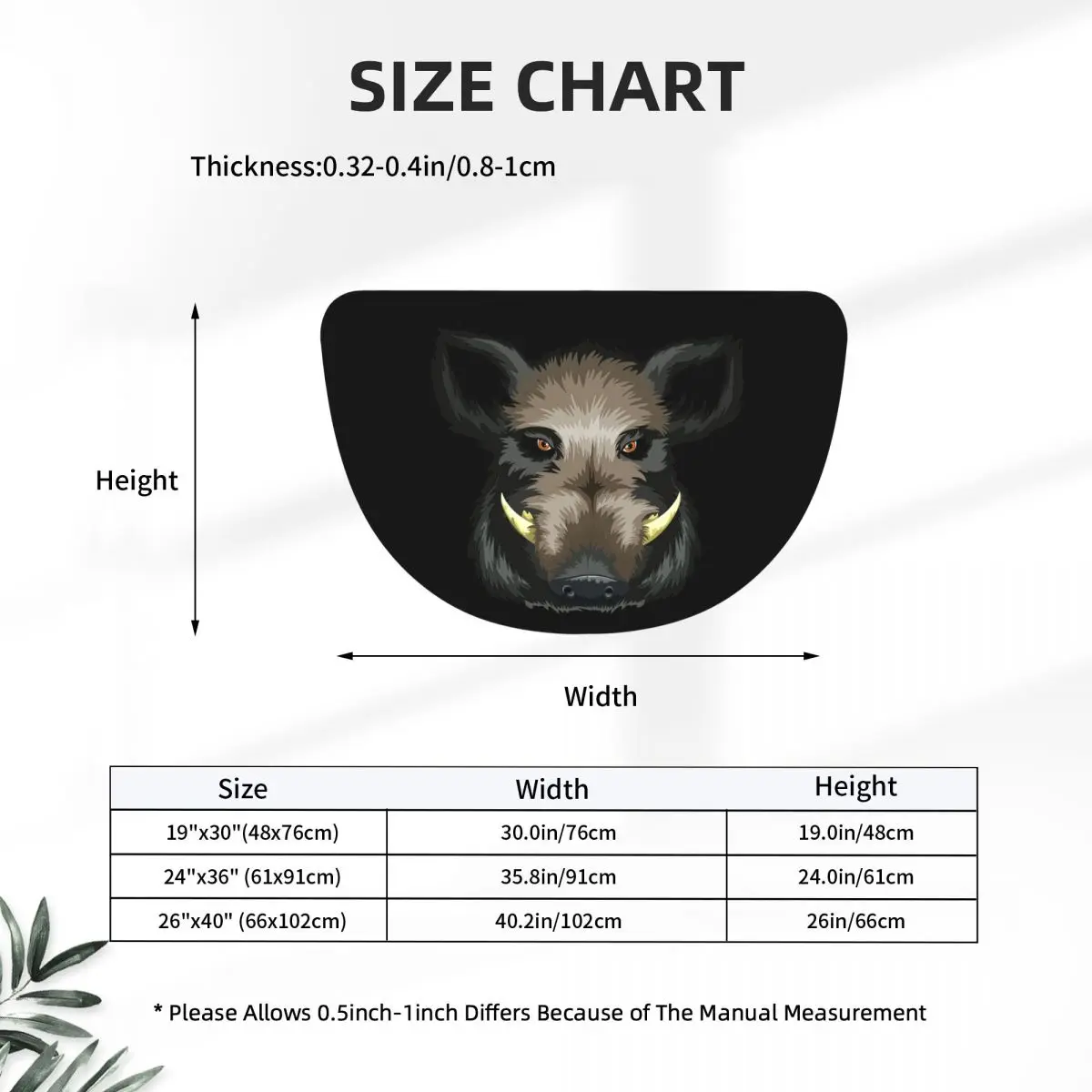 Funny Wild Pig Hunting Soft Flannel Half Round Doormat Non Slip Bathroom Mat Absorbent Floor Carpet for Home Bedroom