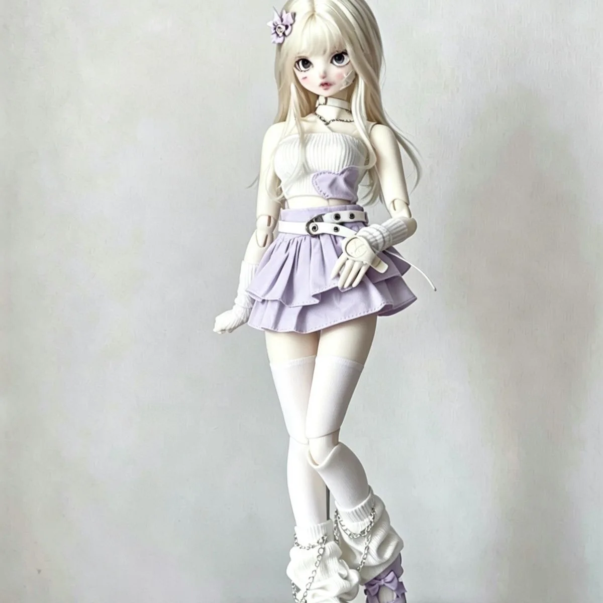 （customization 30day）BJD doll clothes suitable for 1/4  size white set clothes set doll accessories (6 points)