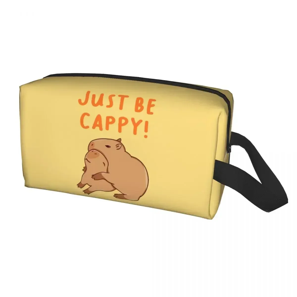 

Custom Just Be Cappy And Hug A Capybara Cosmetic Bag Women Cute Big Capacity Makeup Case Beauty Storage Toiletry Bags