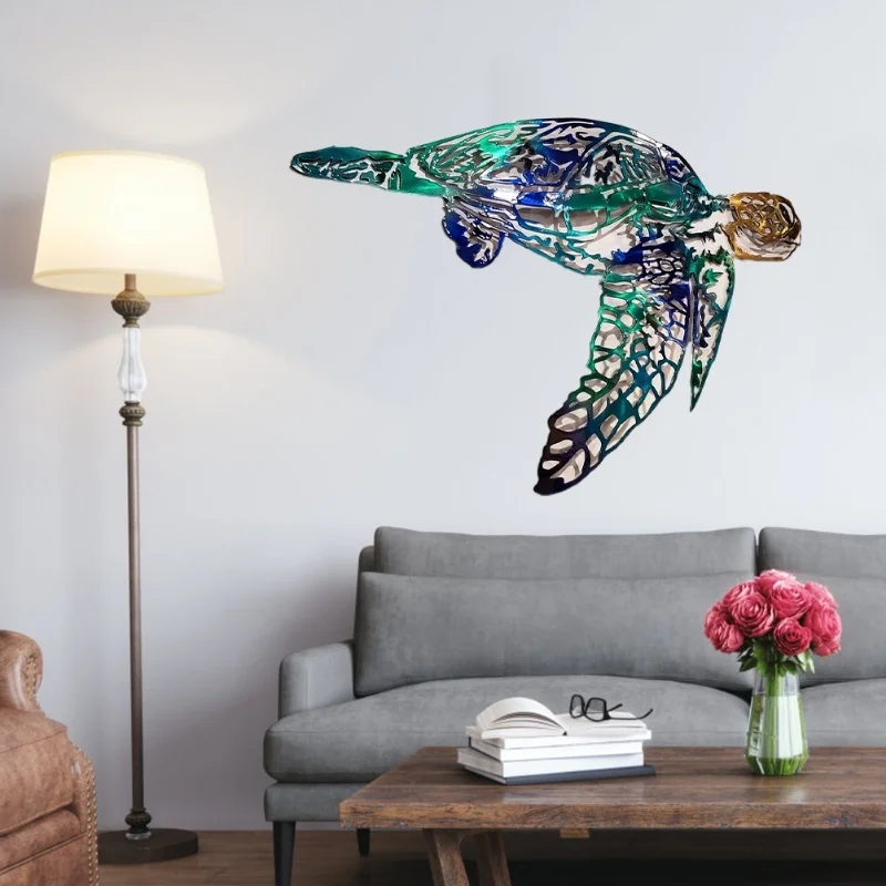 

C5 Metal Art Sailfish Sea Turtle Jellyfish Interior Decoration Crafts Wall Hanging Mount Decoration Home Room Decor Ornaments