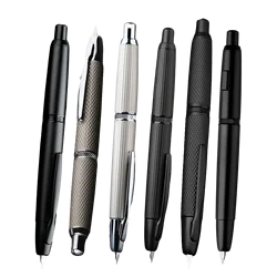 Mahan-pluma estilográfica de prensa de Metal AK1, diseño de patrón de escala de pescado, Punta EF de 0,4 MM, bolígrafos de tinta de escritura, suministros de oficina escolar, regalos