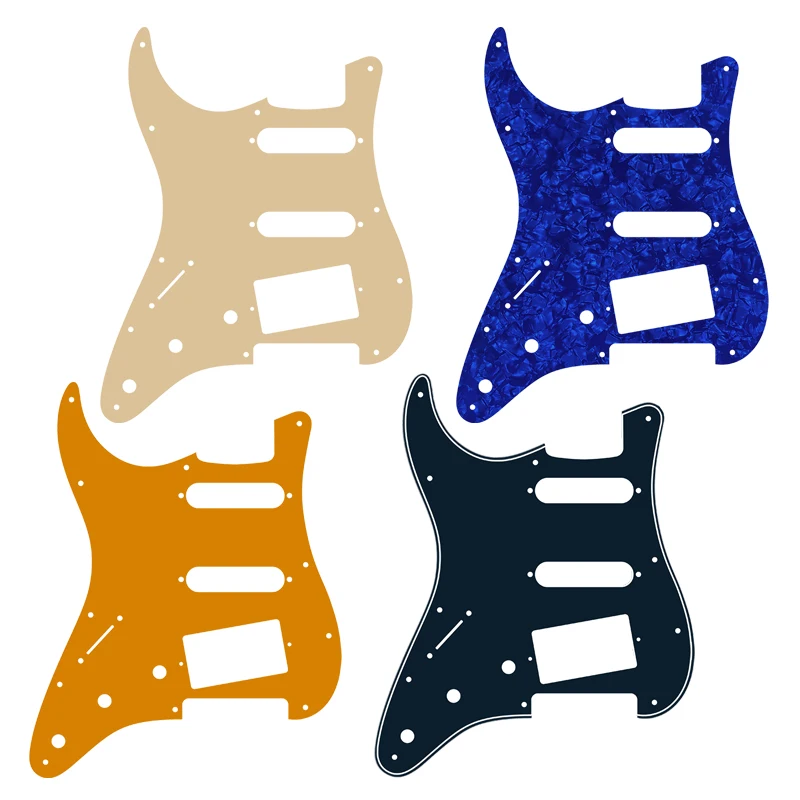 Pleroo Custom Guitar Parts For Left Handed Fender Strat,US And Mexican Standard,ST HSS With PAF Humbucker Angle Guitar Pickguard