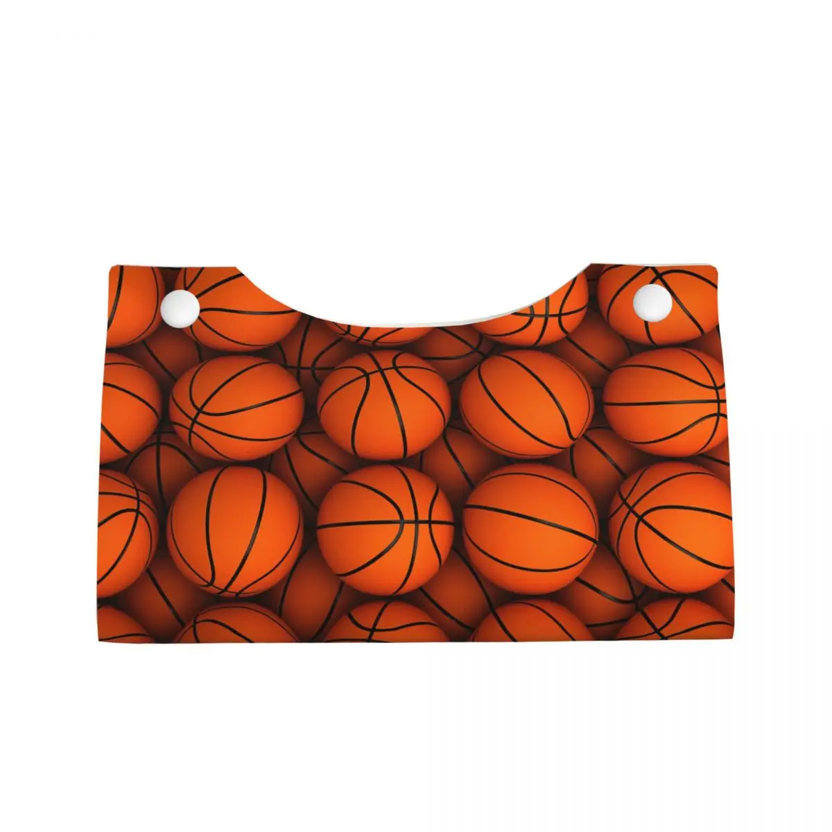 Custom Basketball Dots Round Tissue Box Holder Rectangular Physical culture PU Leather Facial Tissue Box Cover for Car Bathroom