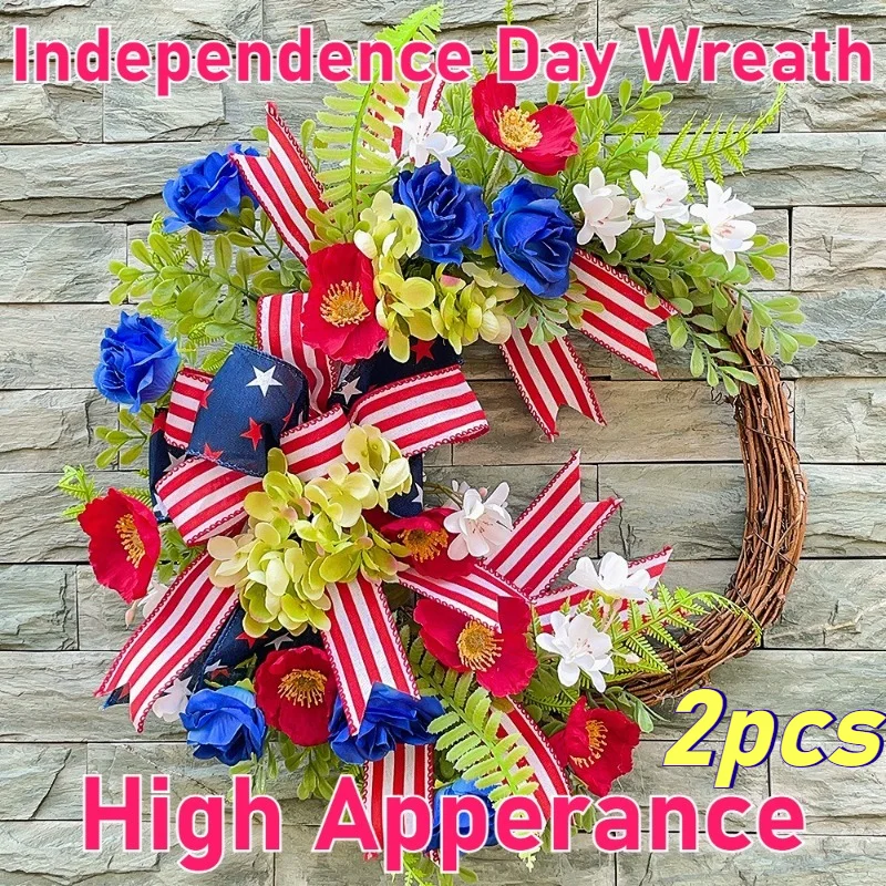 

Венки и гирлянды: Декоративные украшения ко Дню независимости США, для дверей и стен, праздничные украшения, декоративные аксессуары для праздников и фестивалей, принадлежности для оформления.