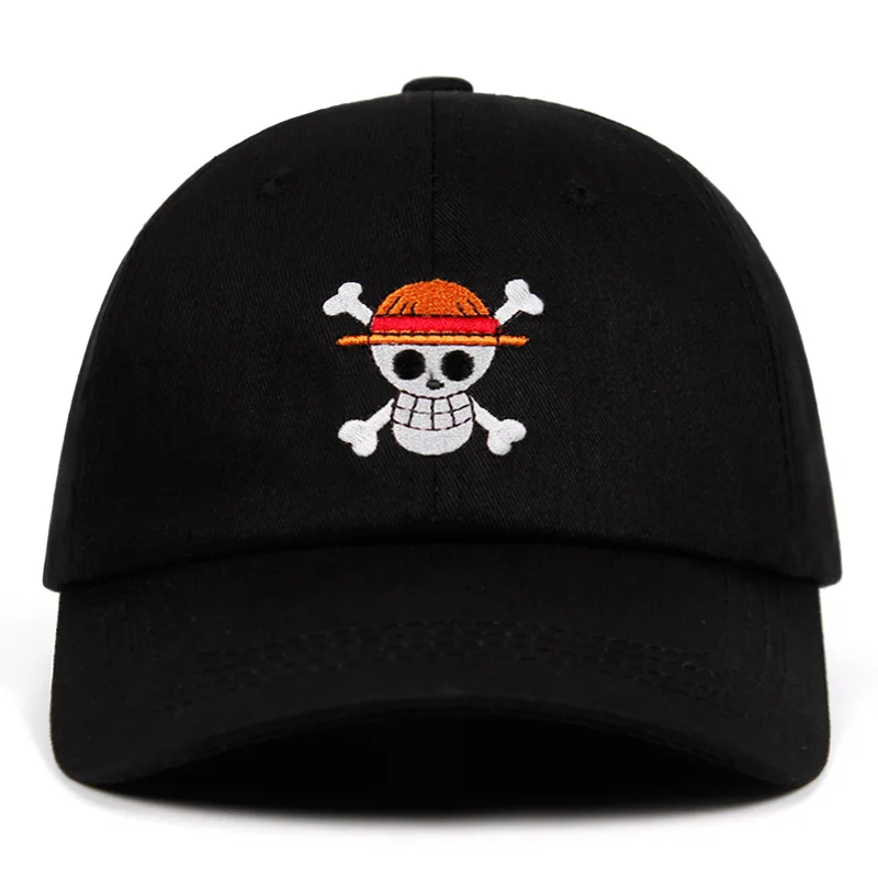 Embroidered Baseball Cap Skull Cotton Cap Hip Hop Casual Soft Top Hat Outdoor Sports Fishing Visor