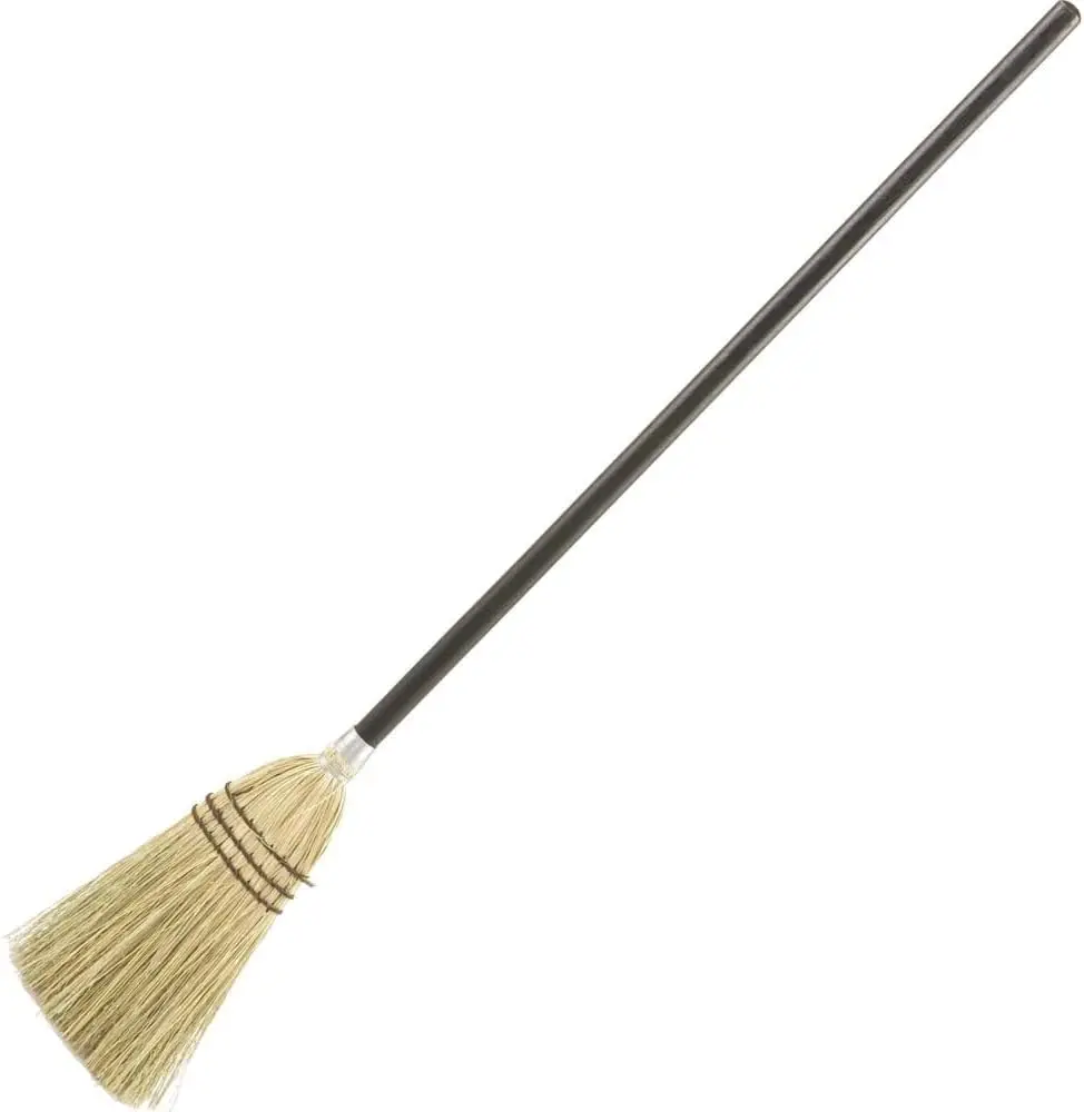 Lobby Straw/Corn Broom, Brown, 38-Inch, Indoor/Outdoor Broom for Courtyard/Garage/Lobby/Mall/Office, Pack of 12