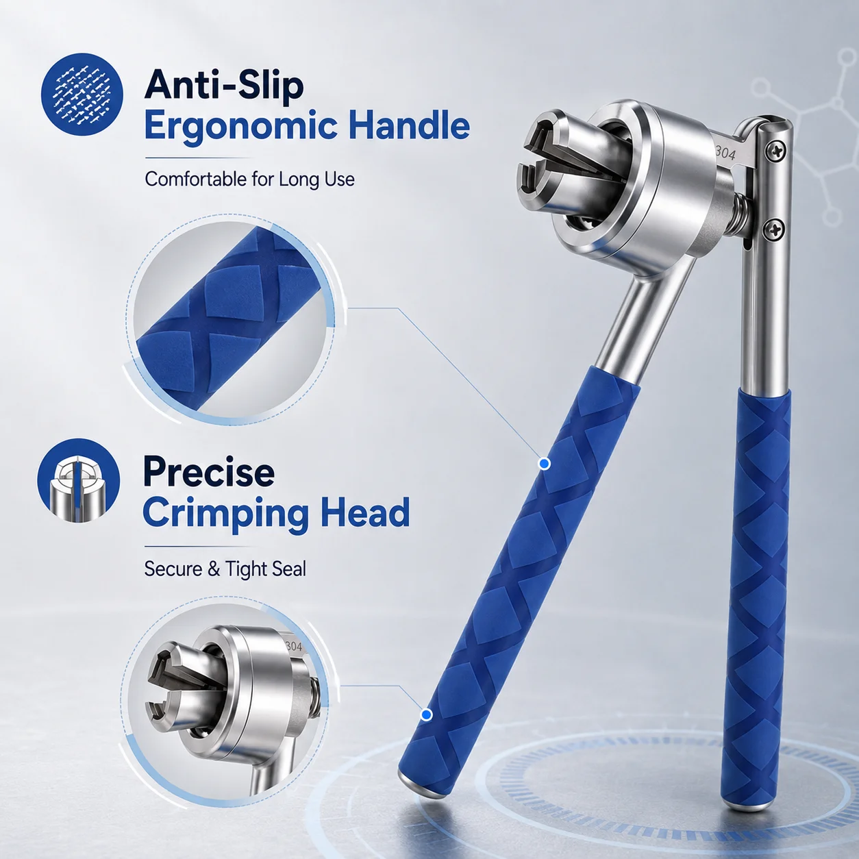 Hand Steel Vials Crimper Lab Use Small Glass Bottle Sealing Tools Manual Vial Capper Plier