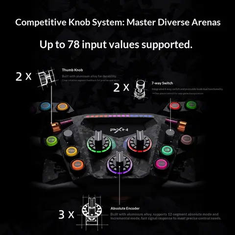 PXN GT ONE Racing Simulator Wheel Controller Custom Button Carbon Fiber Paddle F1 Formula Quick Release Game Steering Wheel