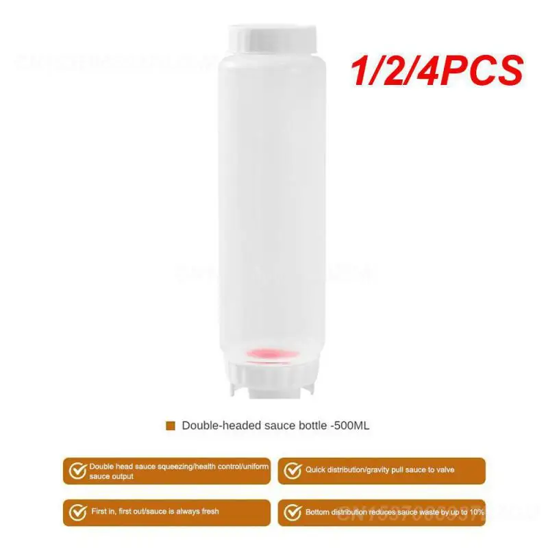 1/2/4PCS Double-headed Squeeze Bottle Effective Leak-proof Feature Innovative Inverted Bottle Efficient Sauce Dispensing