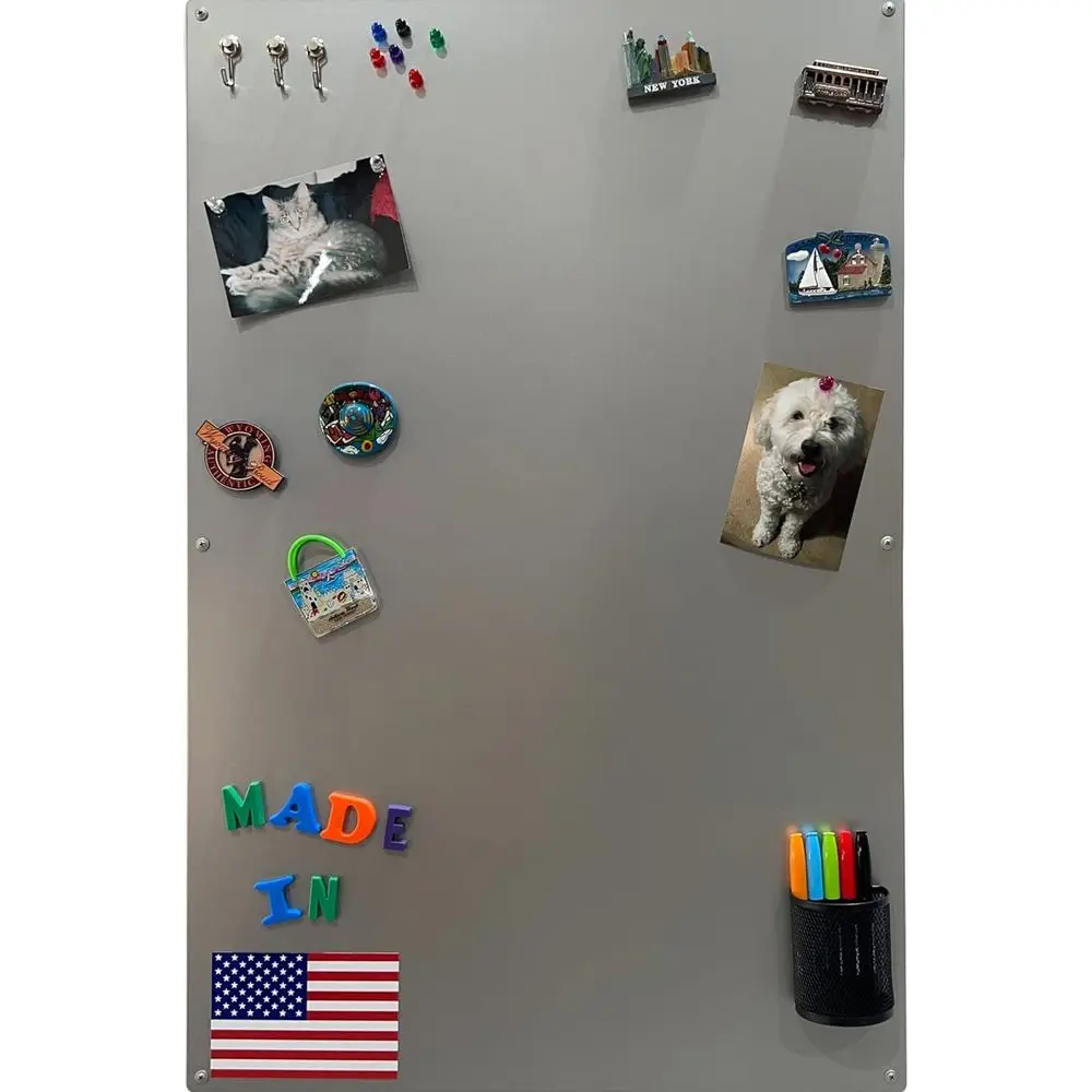 

23x35 Metallic Silver Magnetic Dry Erase Board - USA Made