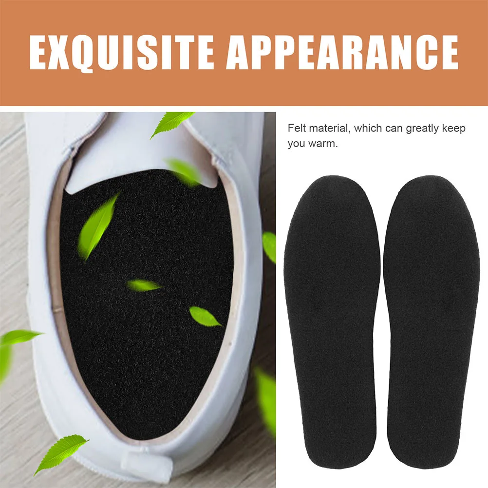 20pcs Felt Shoe Insoles Warm Thick Winter Boot Inserts Comfortable Sole Pads For Men Women Replacement Insoles Cold Weather Use