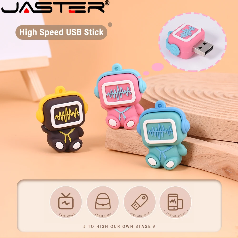 JASTER New Cartoon Flash Drive 64GB Cute Baby Real Capacity USB 2.0 32GB Owl Pendrive 16GB 8GB Memory Stick Gifts for Children