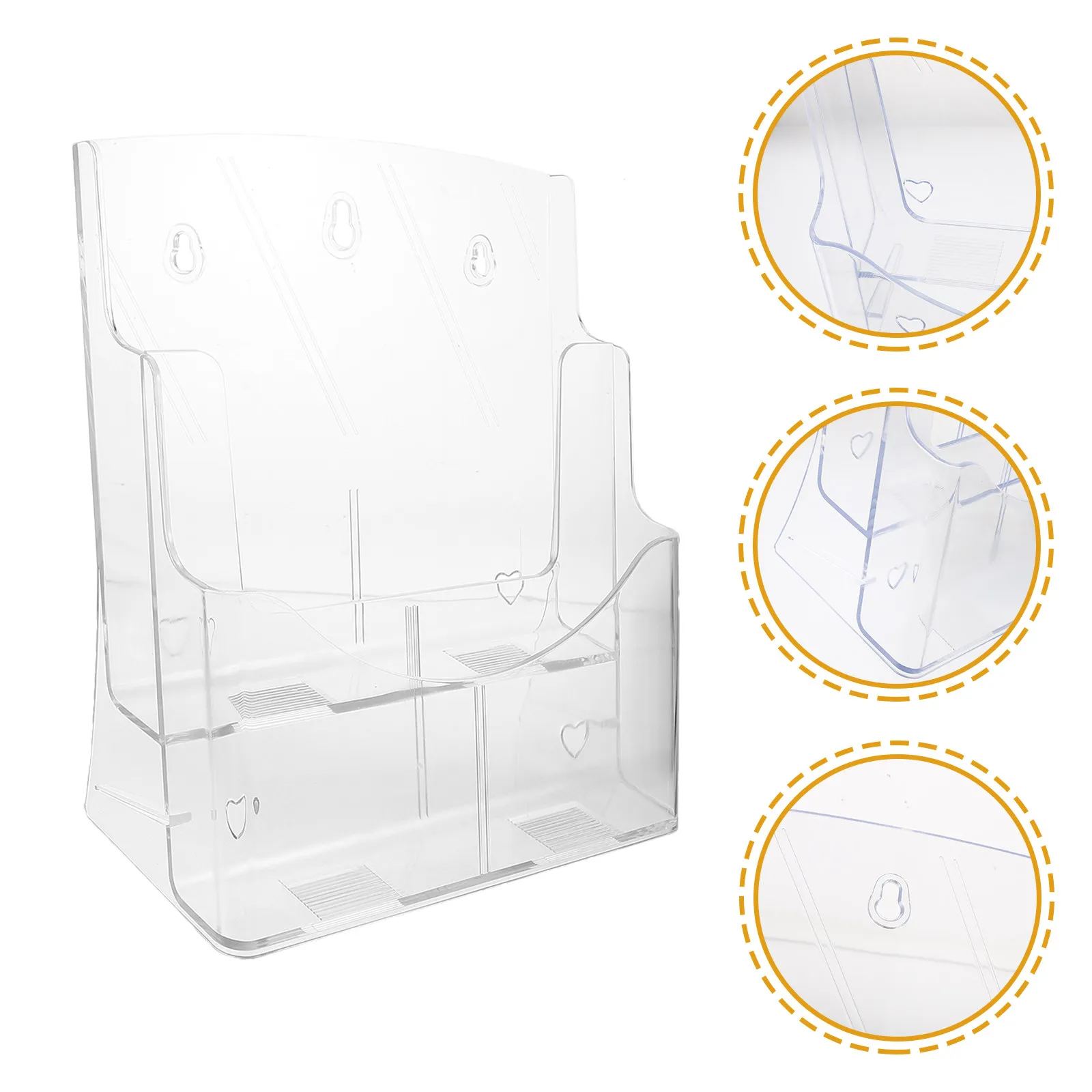 Transparent Wall-Mounted A4 Holder for Office File Organization Clear Literature Stand Pamphlets Display Rack Brochures