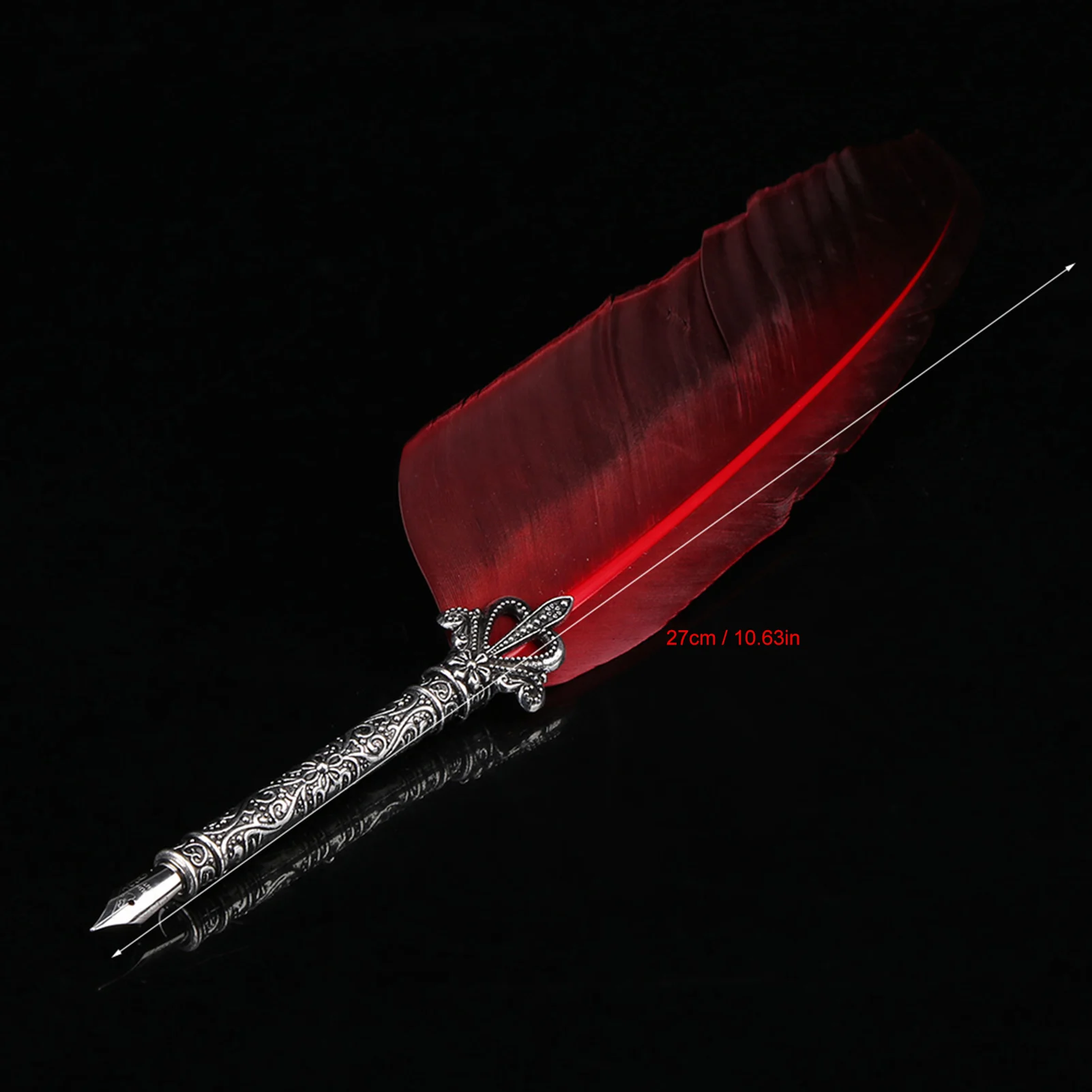 Caneta de pena de caligrafia em inglês, conjunto de tinta para escrita, caixa de presente de papelaria com 5 pontas, conjunto de caneta de pena