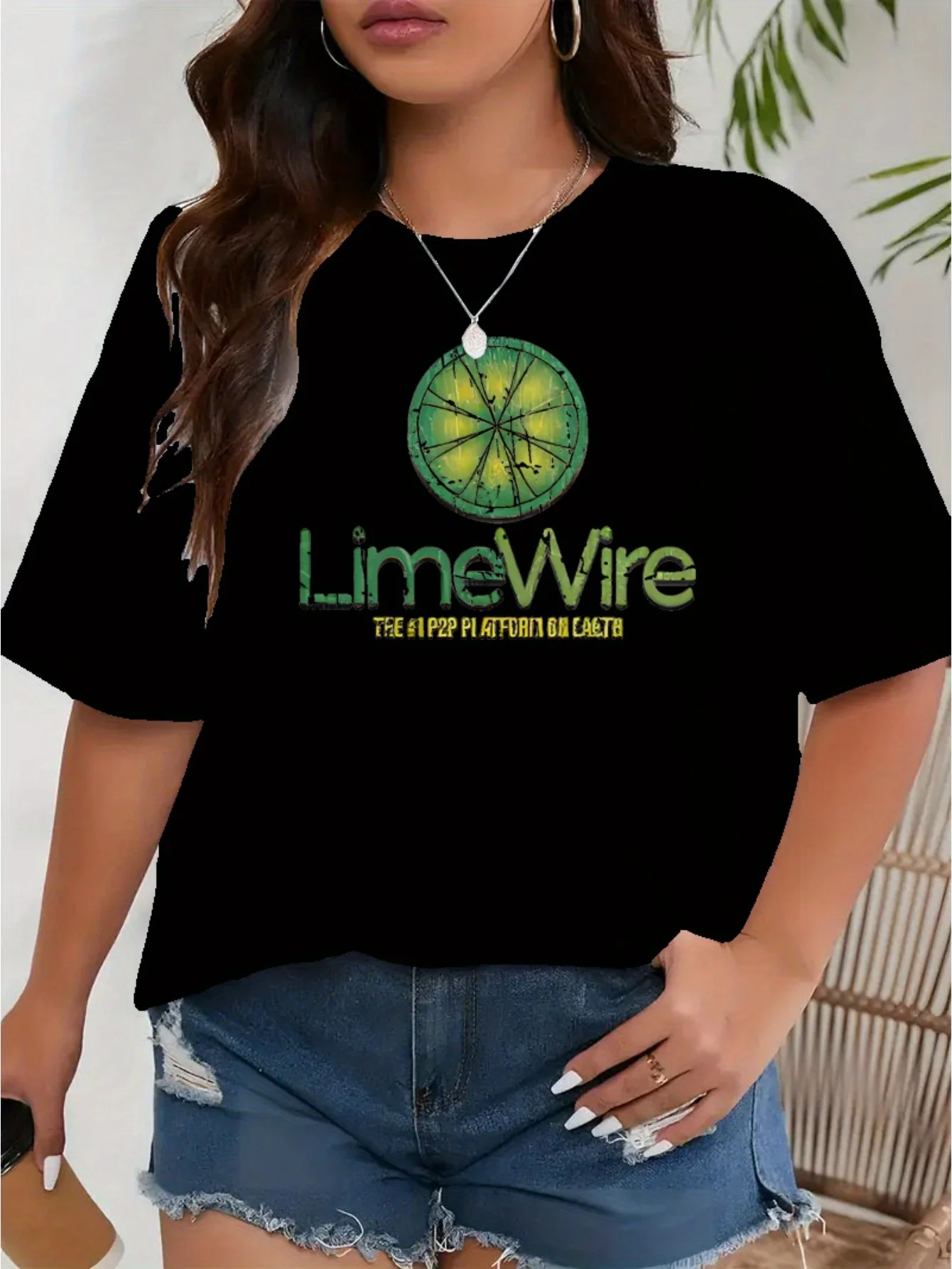 

Slightly Elastic Knitted Fabric Regular Comfortable Seasons Women'S Casual Sports T-Shirt Trendy Print Round Sleeved