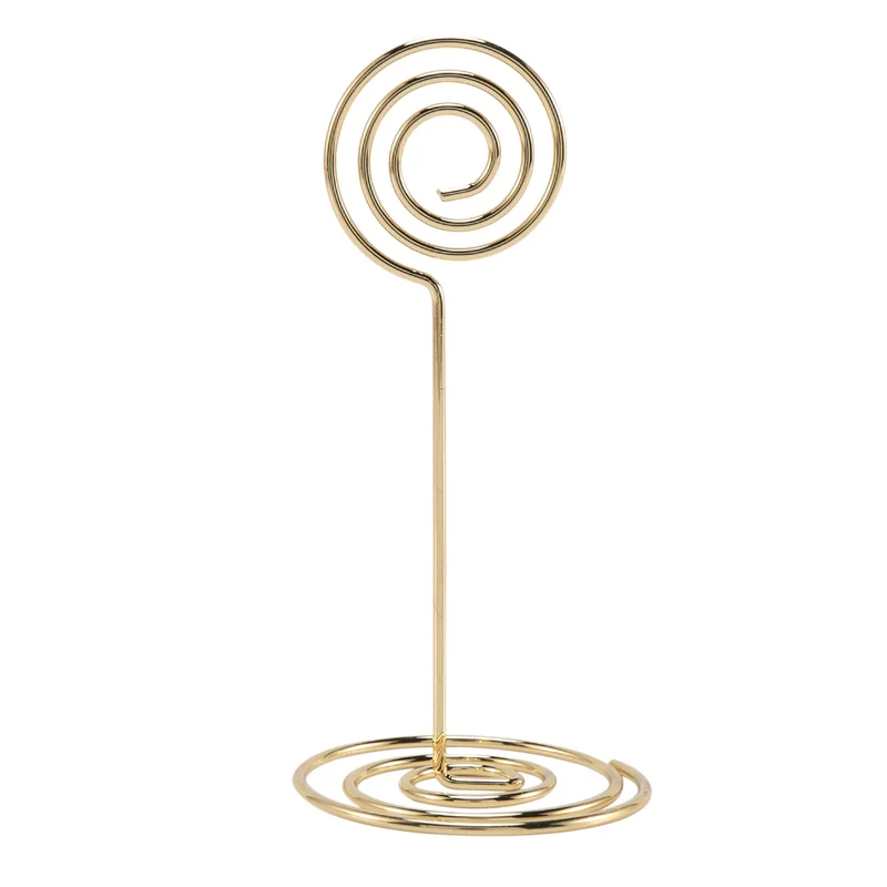 

72 Pack Table Number Card Holders Photo Holder Stands Place Paper Menu Clips, Circle Shape (Gold)