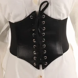 Ropa moldeadora de cuerpo negro para mujer, ropa gótica debajo del busto, entrenador Ceñidor de cintura, corsés y corpiño de novia sexys elásticos de cuero Pu