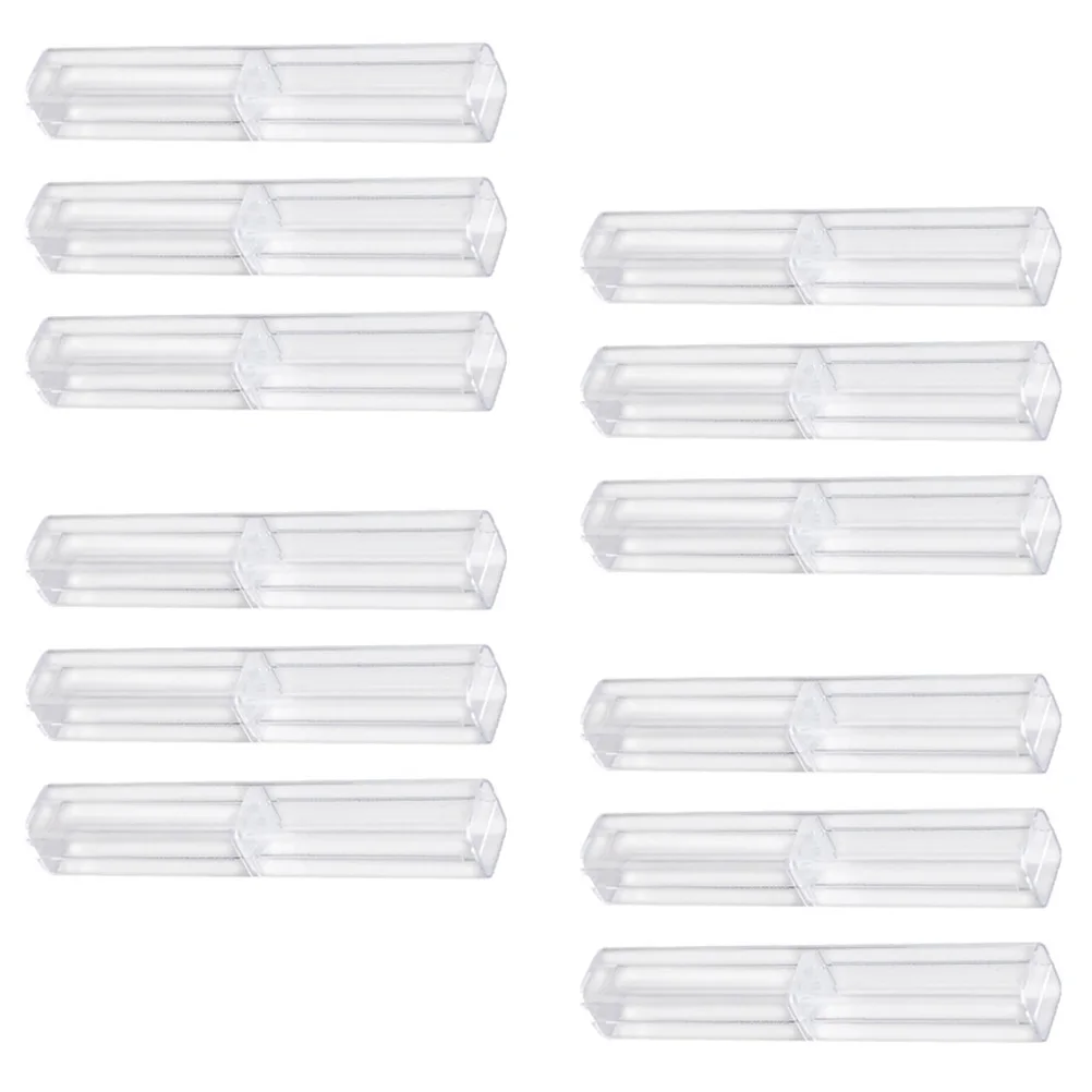 

12 Pcs Portable Pen Box Practical Case School Supplies for Simple Storage Single Pencil Plastic Transparent