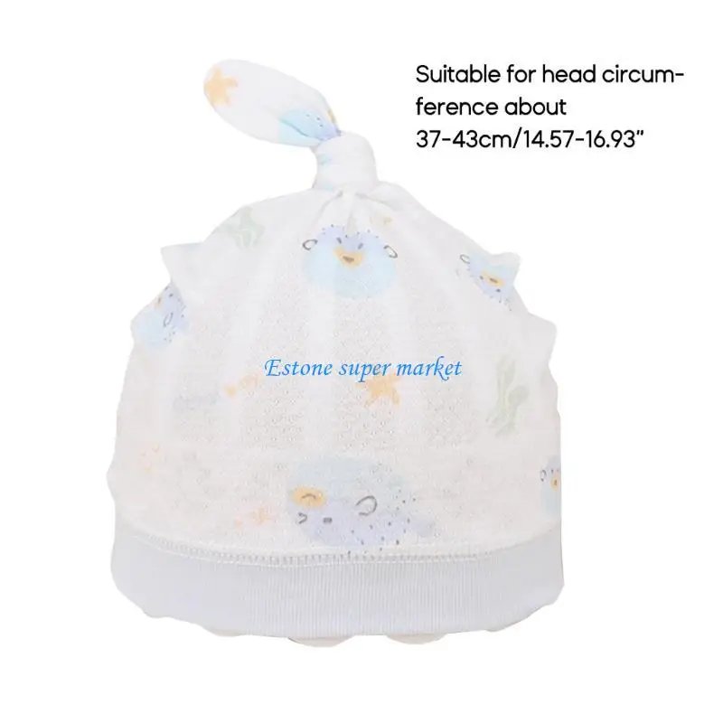 090B Mũ Muslin trẻ sơ sinh Mũi bé Bệnh viện Thin Bệnh viện Mũ Giới tính Trung tính Trẻ sơ sinh Mũ Tuarb