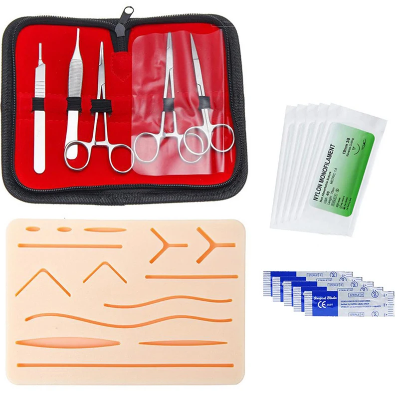 

Surgical Suture Tattoo Makeup Training Set Skin Operate Suture Practice Model Training Pad Scissors Tool Kit Teaching Equipment