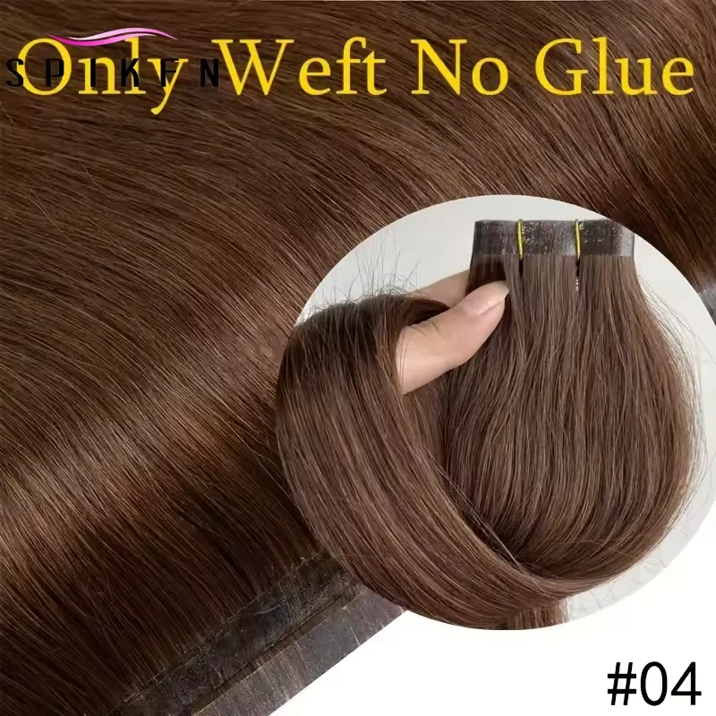 Fasci di capelli lunghi di trama della pelle dell'unità di elaborazione 12-20 pollici Tesse i capelli evidenzia la trama dei capelli umani vergini marrone scuro per le donne senza nastro adesivo