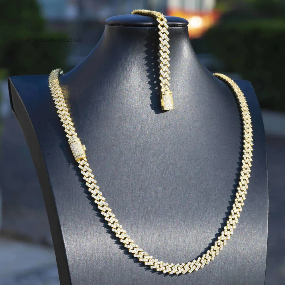 

Custom 8mm 9mm 10mm 13mm 15mm Width 1 Row Vvs Moissanite Diamond Necklace Gold Plated Silver Men Women Necklace