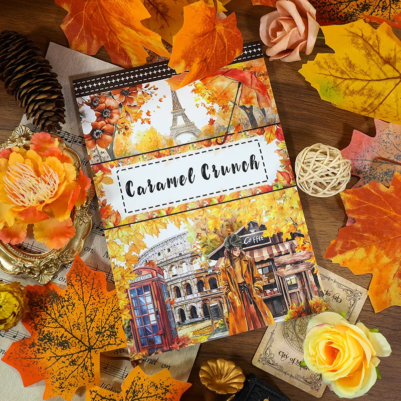 20 Sheets Large Size Autumn Vintage Scrapbook Sticker Book Fall Season Decals for DIY Journal Craft Supplies