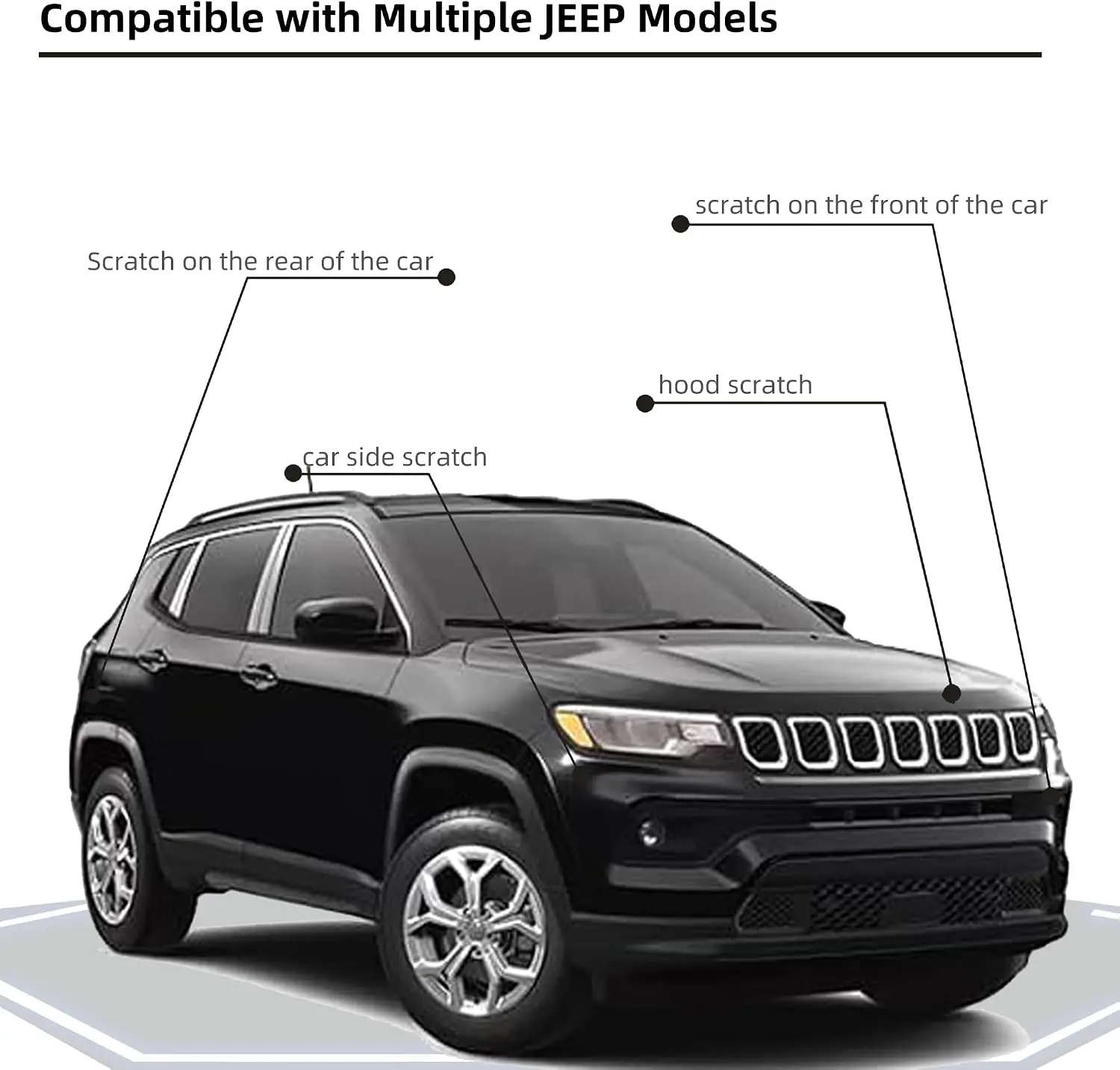Black PX8 for JEEP Touch Up Paint Kit[2K Clear Coat Included],Exact Color Match Touch Up Paint