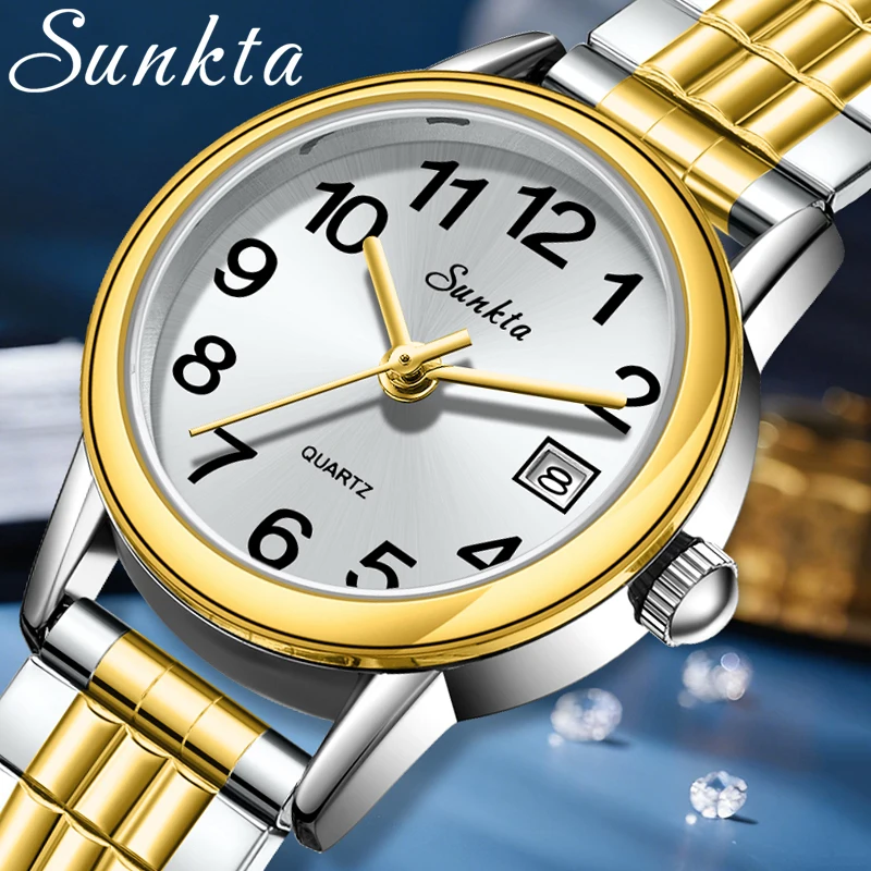 

SUNKTA LIGE Women's Watches Top Brand Luxury Round Waterproof Watch For Women Simple Fashion Bracelet Quartz Ladies Wristwatch