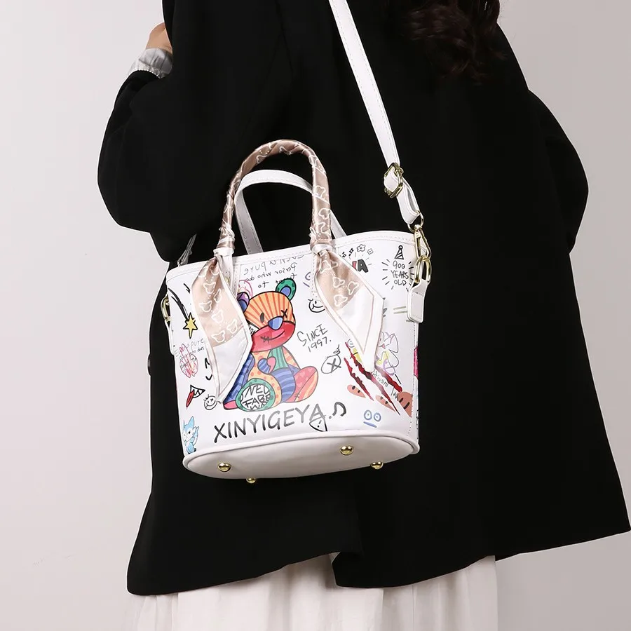 2025 New Color-Block Silk Scarf Tote for Women, Chic Top Handle Shoulder Crossbody Bag, Extremely Sophisticated and Stylish​
