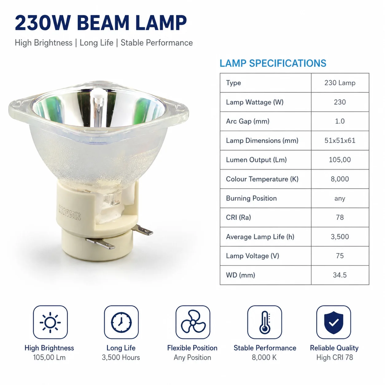 Stage Moving Head Lamp Bulb 200W 230W 260W 280W 295W 330W 350W 380W MSD Beam Light for 5R 7R 8R 9R 10R 16R 17R 18R DJ Lighting