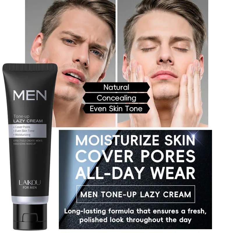 LAIKOU Men BB Cream Revitalising Nourishing Brighten Cream Natural Face Foundation Tone Up Lazy Concealer 50g