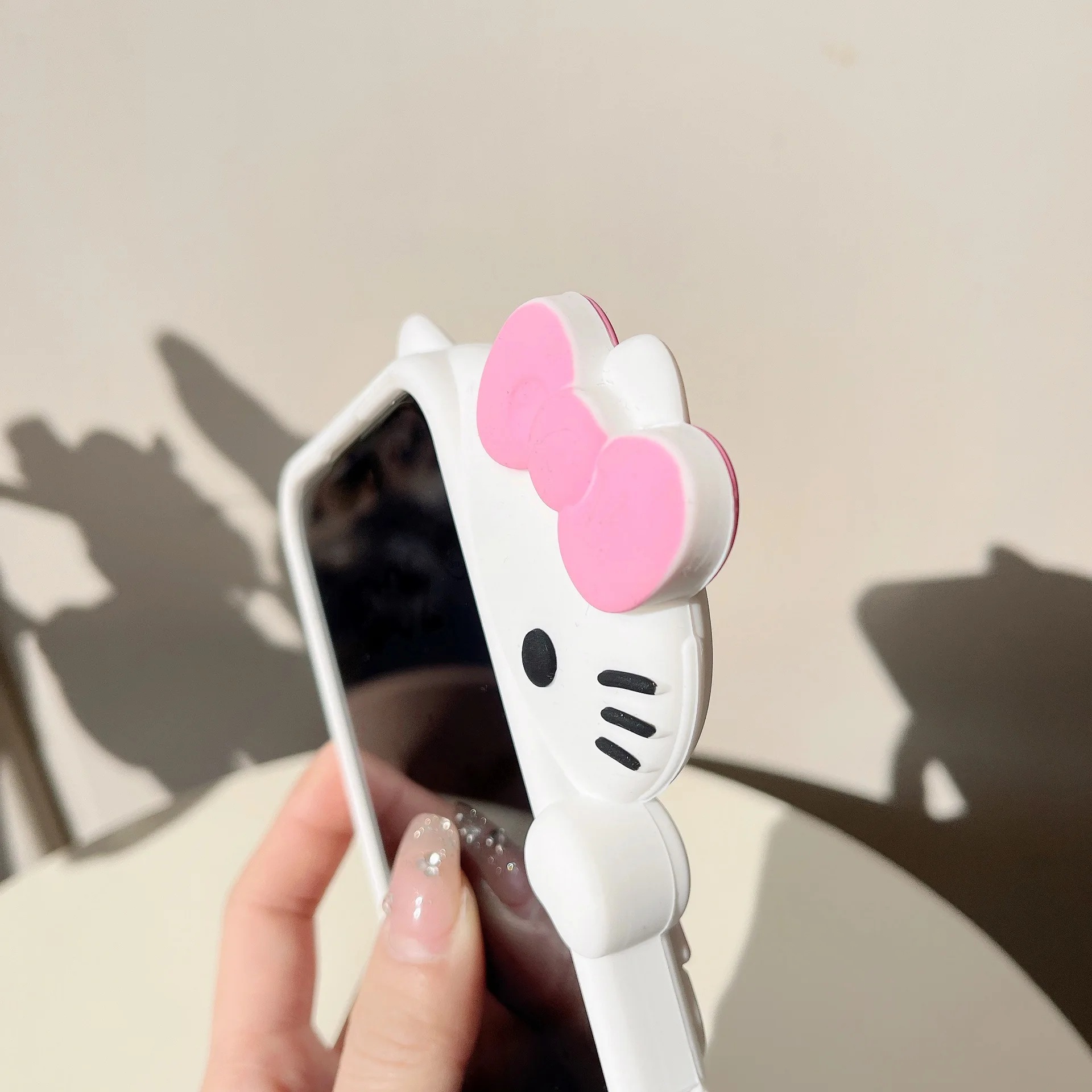 การ์ตูนน่ารักสีชมพูProbe Hello KittyเหมาะสําหรับiPhone 16 15 13/14 Pro Maxเคสโทรศัพท์ซิลิโคนAnti Dropโทรศัพท์ป้องกัน