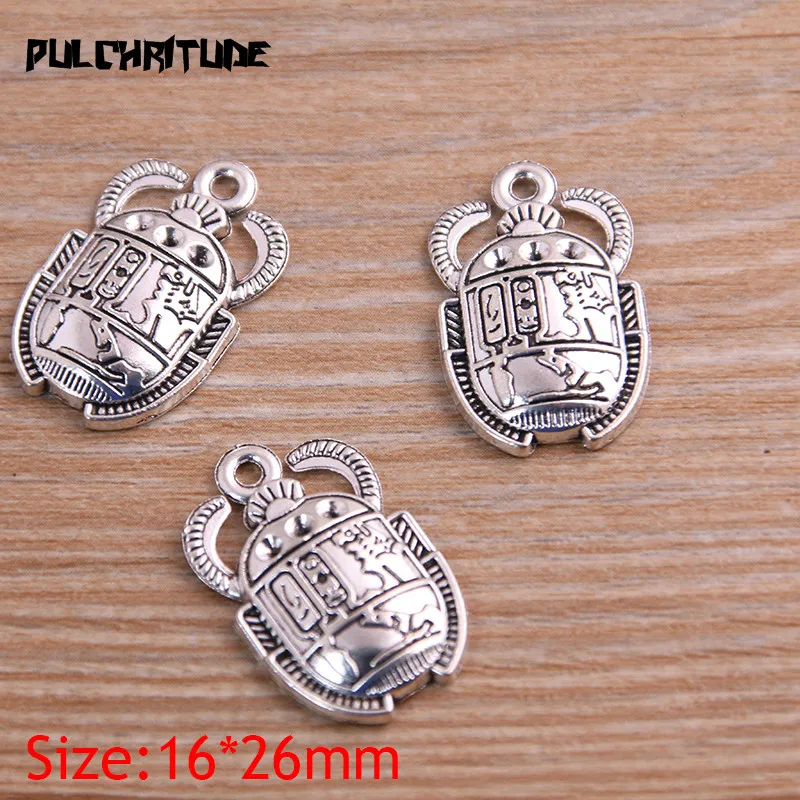 10pcs 16*26mm Ancient Silver color Color Metal Zinc Alloy Beetle Charms Fit DIY Jewelry Animal Pendant Charms Makings