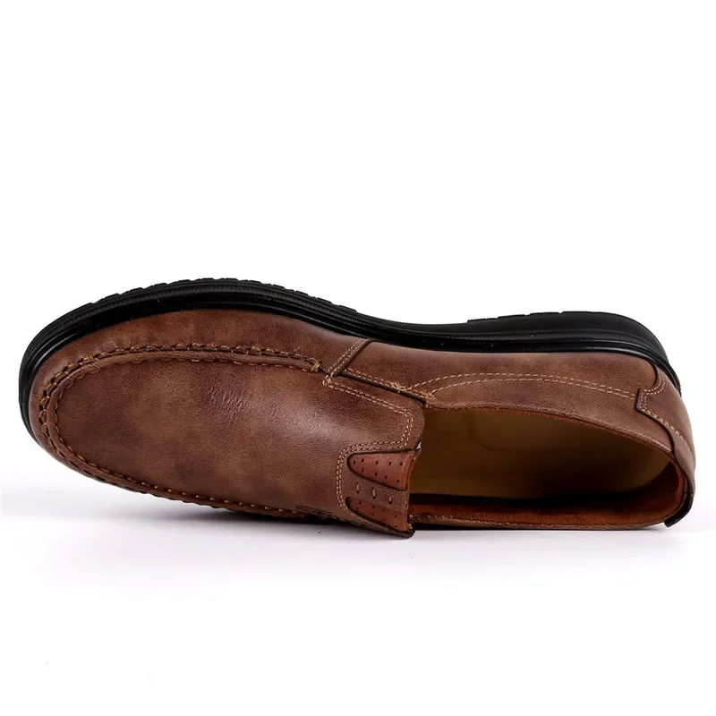 Mocassins de couro confortáveis para homens, sapatos mocassins casuais, apartamentos de tamanho grande, qualidade, venda quente, novo listado