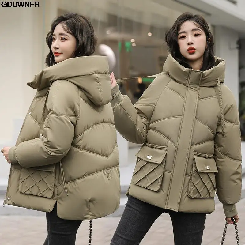 2024 New Women Cotton Padded Jacket  Korean Loose Hooded Cotton Coat Women Parkas Winter Plus Size Outwear Women Winter Jacket