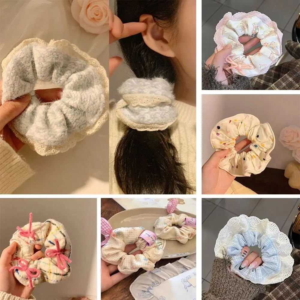 

Organza Scrunchies Sweet Flower Hair Band for Girls Ponytail Holder Rubber Bands Hair Ties Hair Accessories