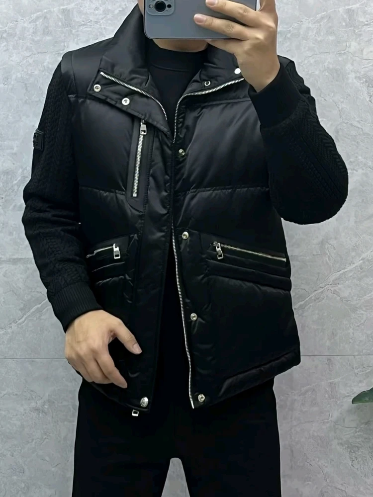 

Мужской вязаный свитер-пальто с воротником-стойкой Sli: модный, привлекательный, универсальный, с ощущением высокого качества для осени и зимы