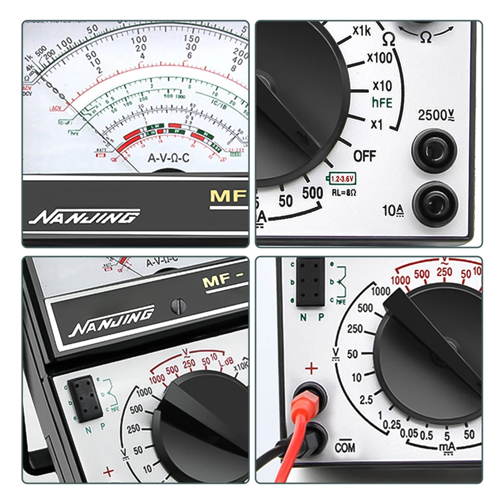 MF-47 Analog Multimeter DC/AC Voltage Current 10A Tester Resistance Capacitance Meter High Precision Pointer Meter Multimeter