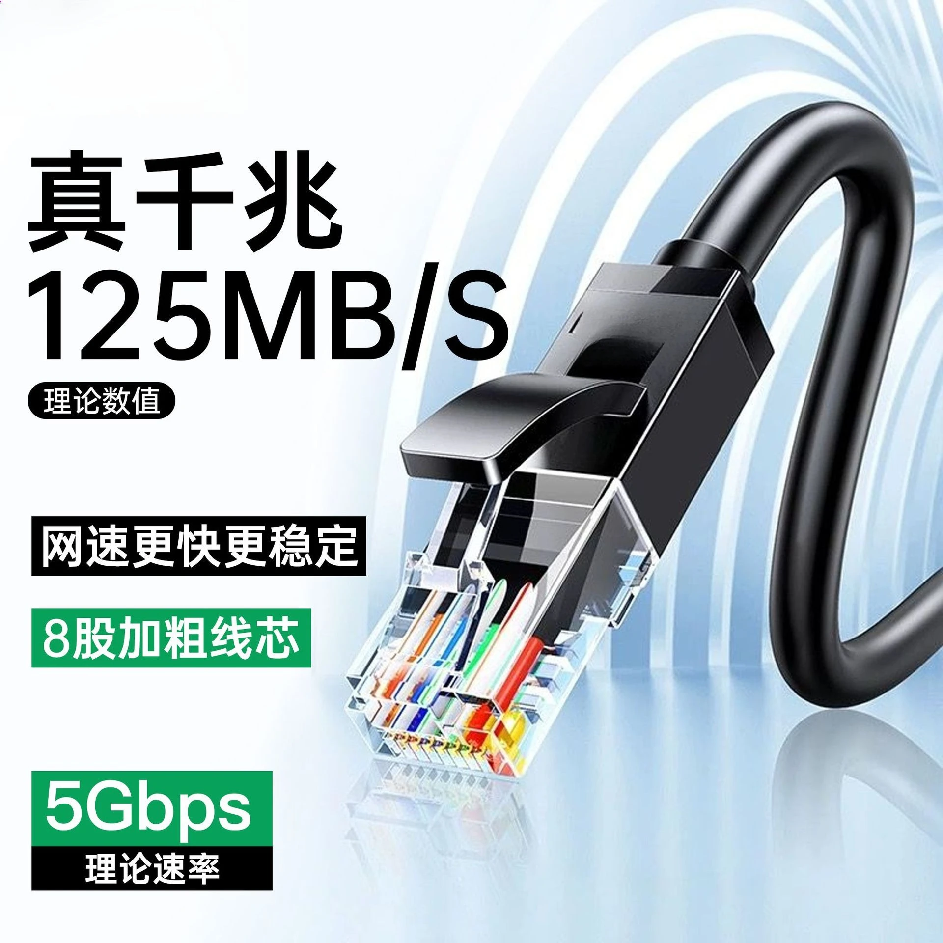 

8-жильный сетевой кабель класса CAT6, гигабитный сетевой кабель, толстый компьютерный маршрутизатор, широкополосная стабильная скорость сети