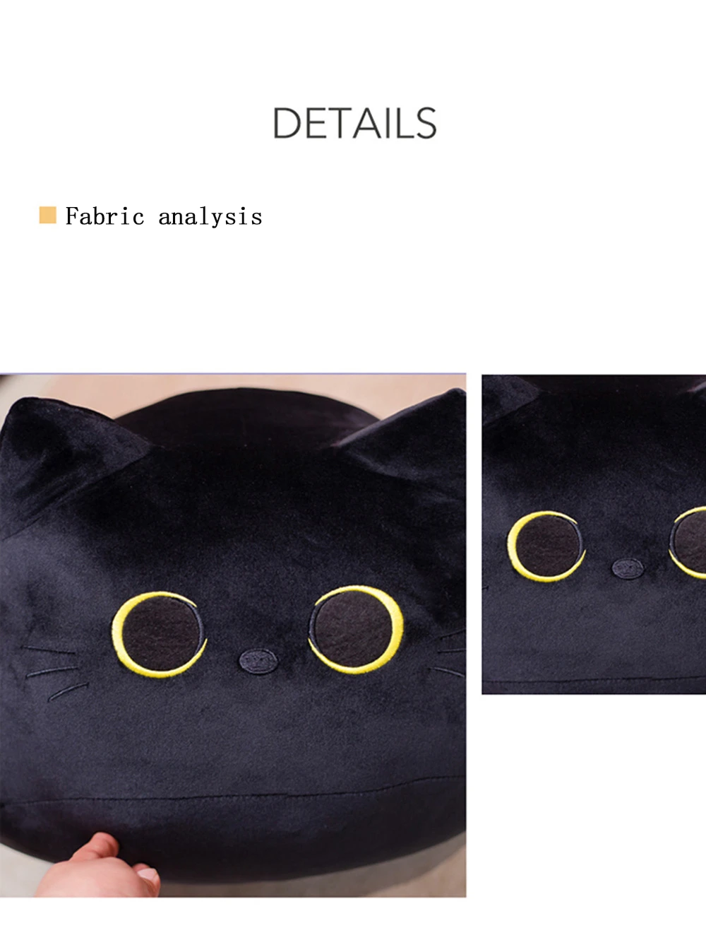 25 センチメートルかわいい黒猫ぬいぐるみソフトぬいぐるみ枕黒