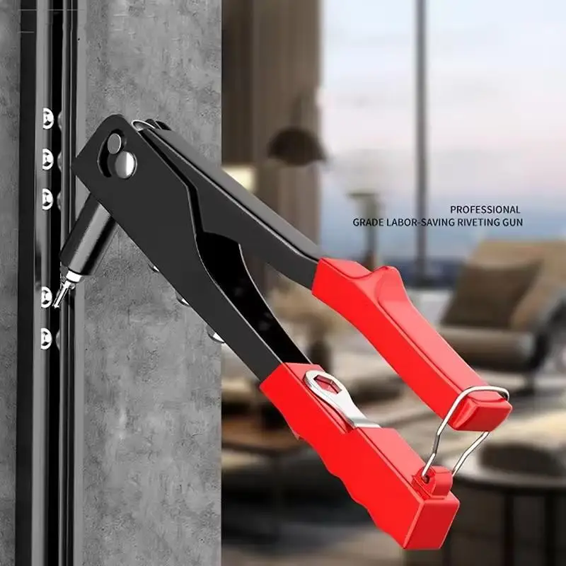 1 قطعة مجموعة المبرشم الثقيلة برشام بندقية و 50 قطعة المسامير العمياء مجموعة متنوعة أدوات يدوية الجوز برشام أداة للحرف اليدوية وإصلاح المنزل #3