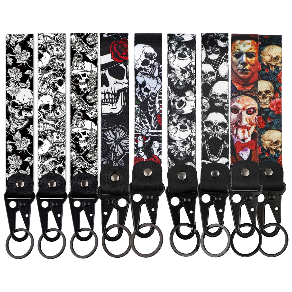 Skeleton Car Keychain Scary Key Rings Jewelry Men Women Lanyard Motorcycle Accessories Halloween Gifts For Friends
