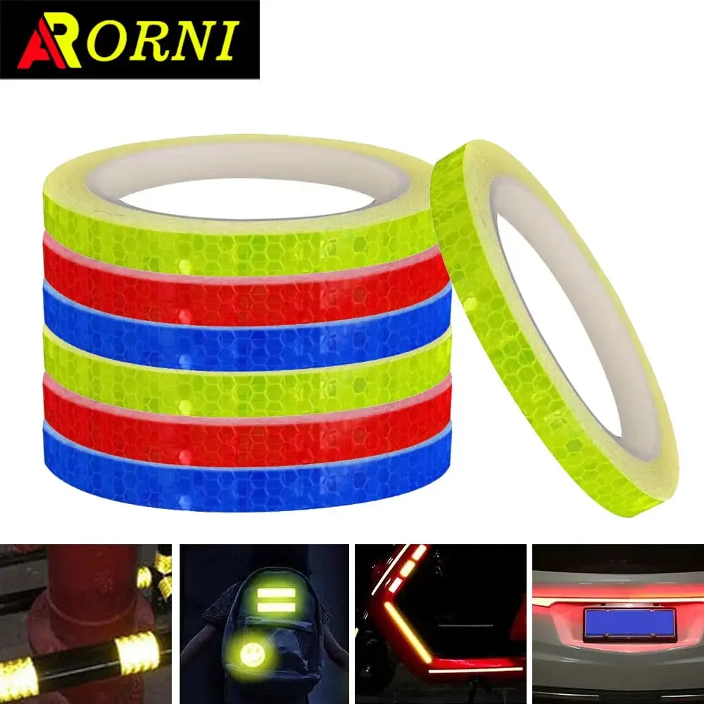 3-roll Packaging,PVC Reflective Tape for Mountain Bikes, Helmets, Motorcycles, 1cm X 10m*3roll,Reflective Tape for Bicycle