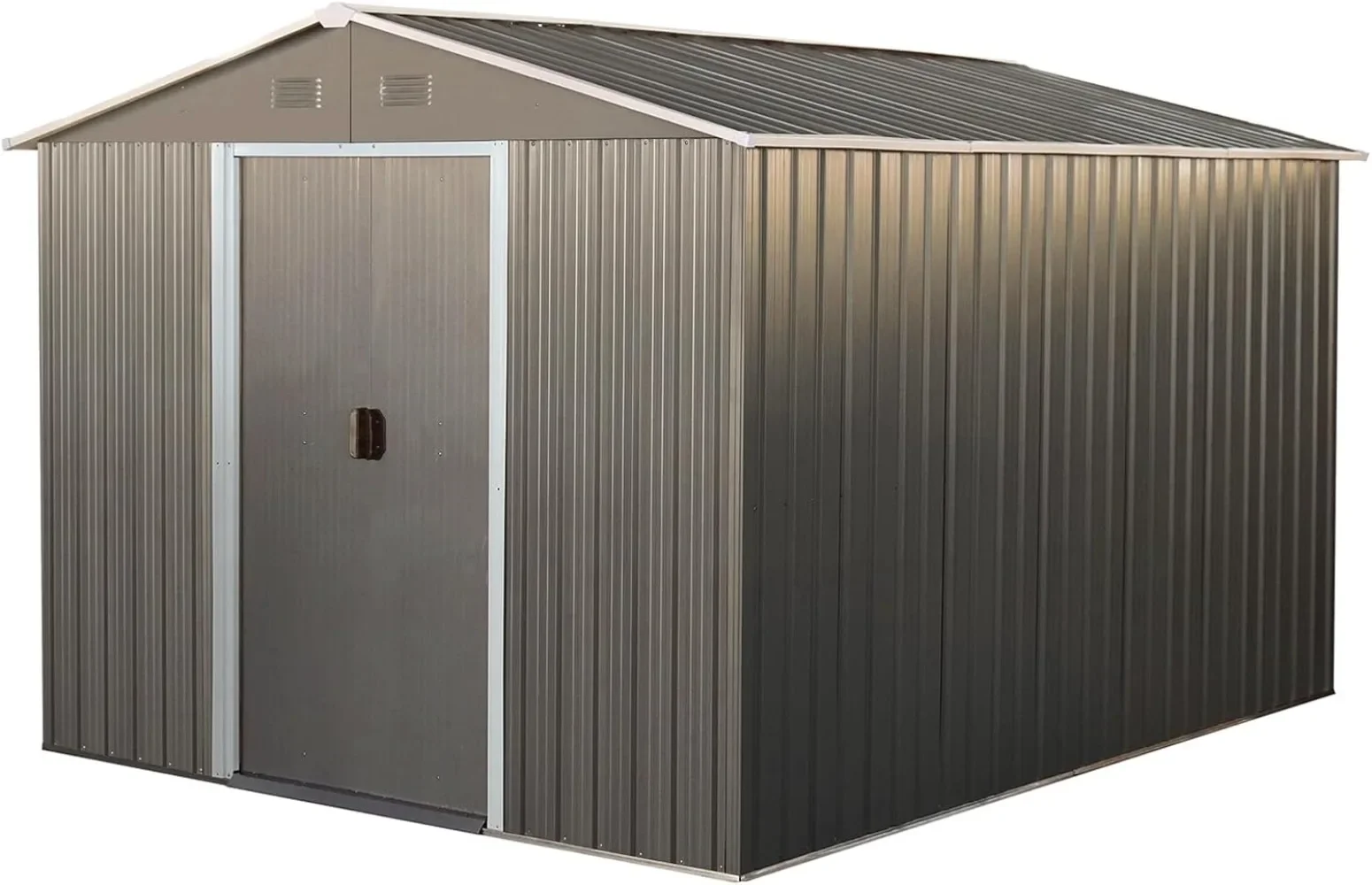 10 x 8 FT Outdoor Storage Shed, Metal Garden Shed with Floor Frame, Large Tool Shed Outdoor Storage with Lockable Sliding