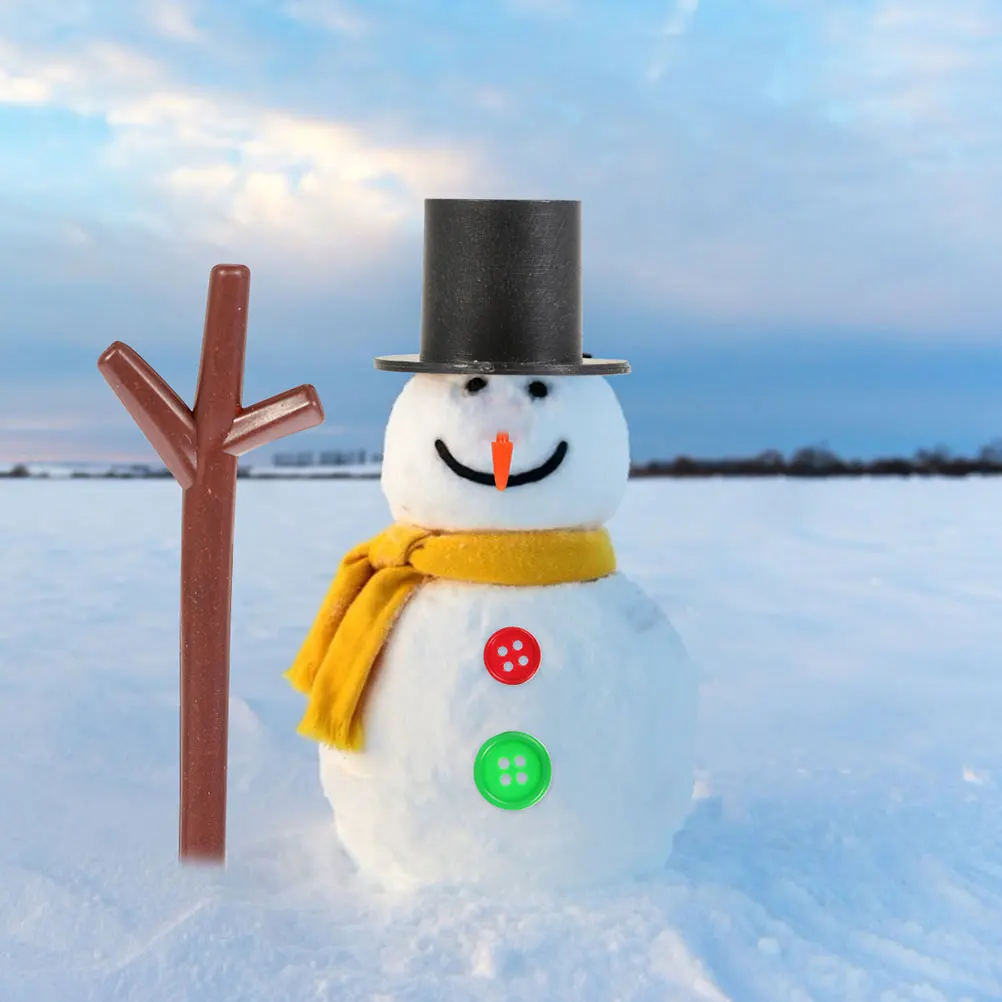 

2 Sets Snowman Accessories Christmas Craft DIY Material Kit Decorations Supplies Building Plastic Crafts Mother Kits